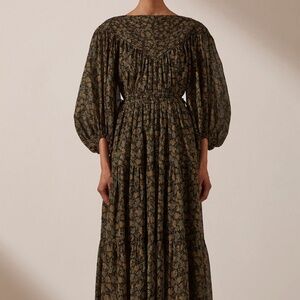 Shona Joy FRANCINE PIN TUCKED TIERED MIDI DRESS